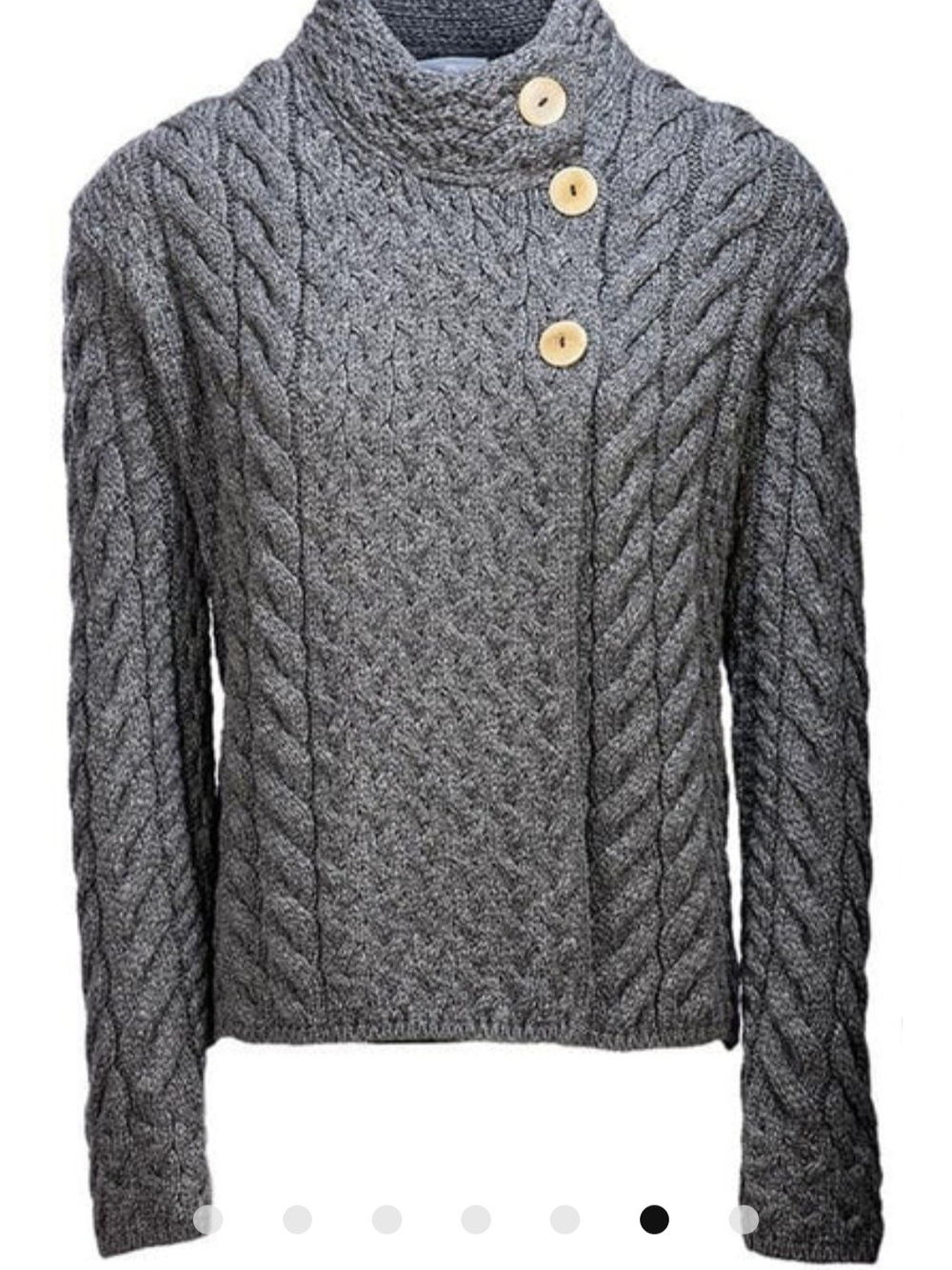 Cozy Cable Knit Button-100% Merino Wool Sweater - From Ireland